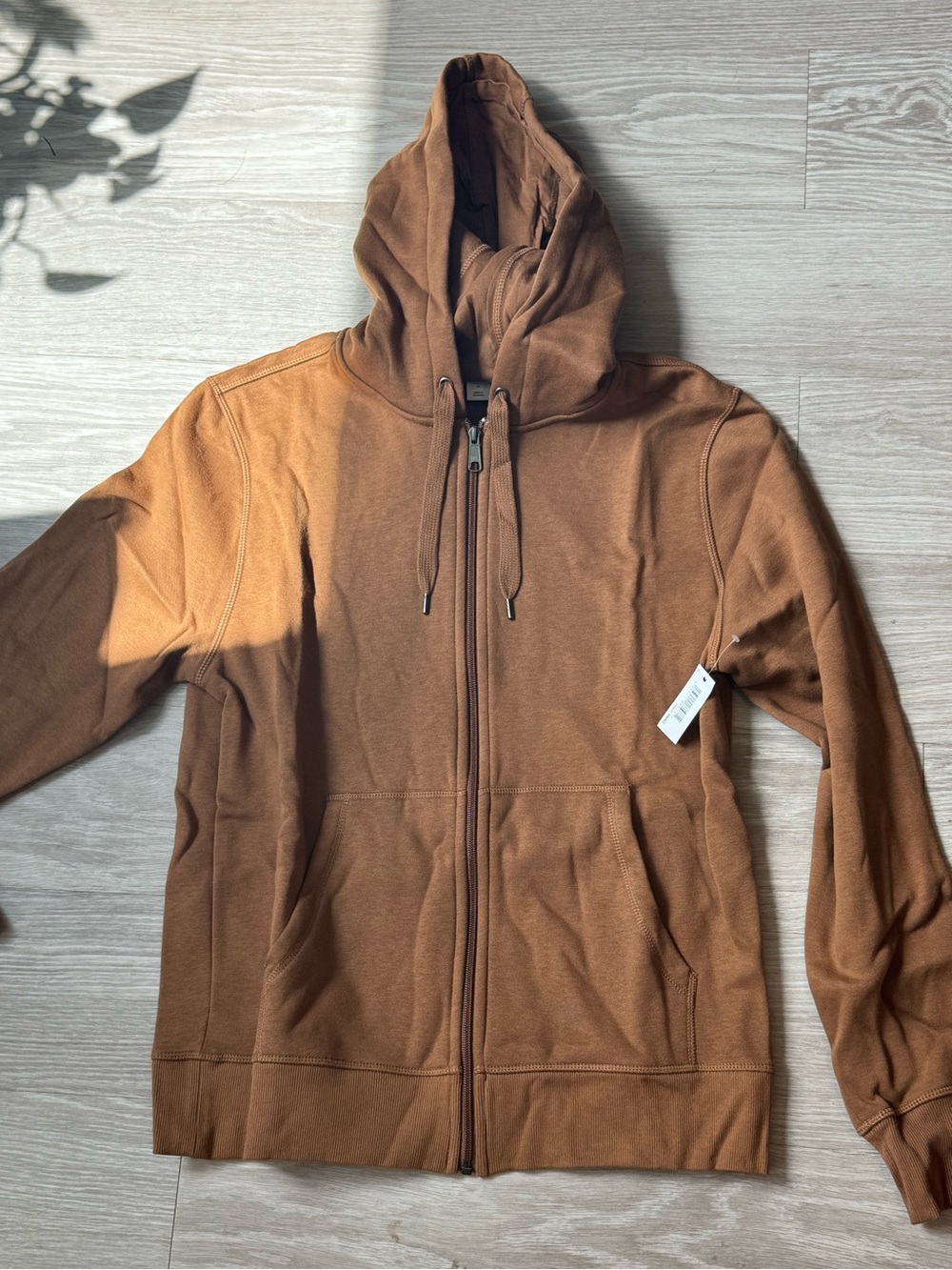 Amazon Essentials Men's Brown Zip-Up Hoodie Jacket